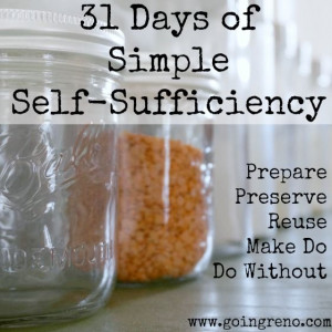 31 Days of Simple Self-sufficiency. I'll be exploring preparing ...