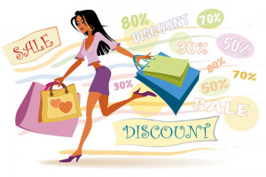 discount store shopping illustration