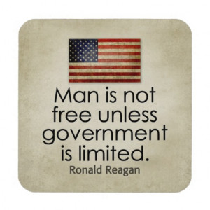 Ronald Reagan Quote on Limited Government Beverage Coaster