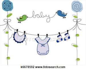 Clip Art - baby boy clothes line. fotosearch - search clipart ...