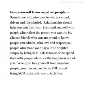 Meaningful Quote on Free yourself from negative people