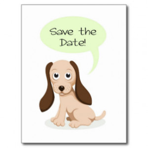 Cute puppy dog Save the date postcard