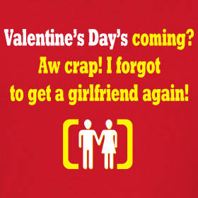 Design ~ Funny Valentine Quote printed on Men's Retro T-shirt