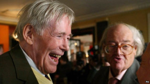 Peter O'Toole (left) and John Mortimer QC during the 12th annual Oldie ...