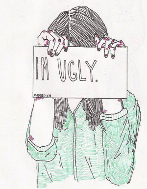 girl, sad, text, ugly