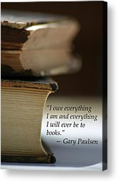 Reading Quote Canvas Prints - Gary Paulsen Quote on Books Canvas Print ...