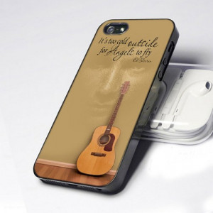 Ed Sheeran Quote And Acoustic Guitar design for iPhone 5 case