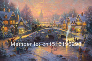 Thomas Kinkade Spirit of Christmas canvas print oil painting | huge ...