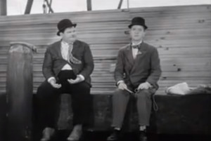 The Laurel and Hardy Murder Case - fishing on the dock