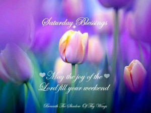 Saturday Blessings : May the joy of the Lord fill your weekend.