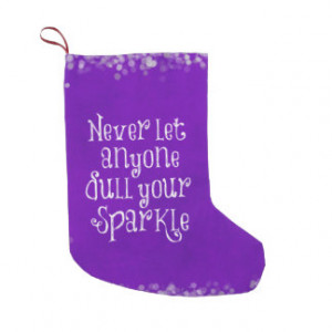 Sparkle Quote Purple Christmas Small Christmas Stocking