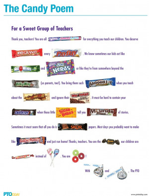 The Candy Poem for Teacher Appreciation Week