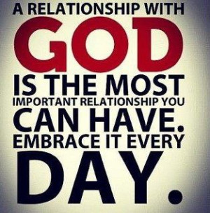 ... to become more intentional about embracing our relationship with god