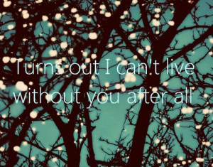 Turns Out I Can’t Live Without You After All - Action Quote