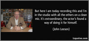 More John Leeson Quotes