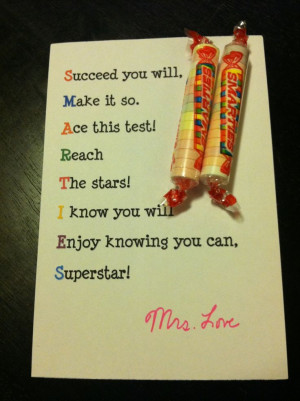 ... 're taking their 5th grade Writing SOL tomorrow!! :) Smarties Acrost