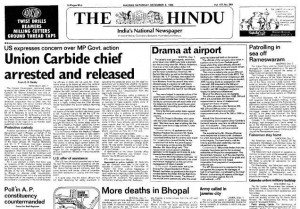This is how The Hindu of December 8, 1984, covered the drama of Warren ...