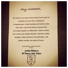 Mission statement / company identity