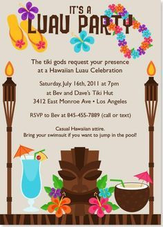 Hawaiian Luau Party Invitation | best stuff