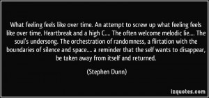 What feeling feels like over time. An attempt to screw up what feeling ...