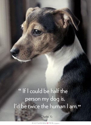 If I could be half the person my dog is, I'd be twice the human I am.