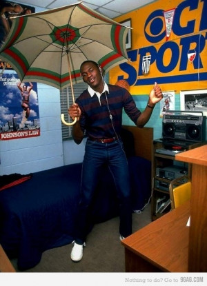 Michael Jordan in his college dorm room, 1983