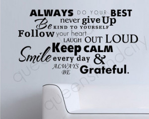 Always Do Your Best.. Inspirational Wall Quote Art Decal Vinyl Sticker