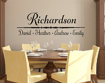 Personalized Family Name Wall Decal Last Name Wall Vinyl Decal First ...