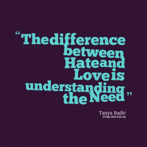 Empathy+Quotes | Quotes Picture: the difference between hate and love ...