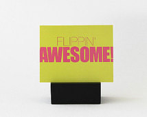 Congratulations Card New Dad Flippi n Awesome Card Hot Pink Lime Green ...