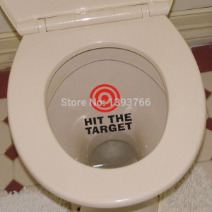 hit the target waterproof funny toilet sticker Bathroom wall ...