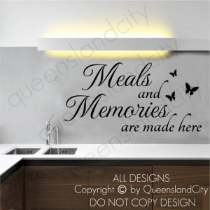 Meals and Memories Are Made Here Home Quote Kitchen Wall Art Sticker ...