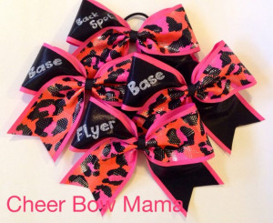 Stunt Group Flyer 2Base Back Spot Cheer Bows by CheerBowMama, $46.00