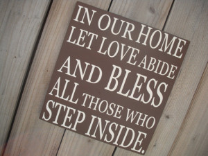 IN OUR HOME Let Love Abide - Custom Quote Sign - Important Dates Sign ...