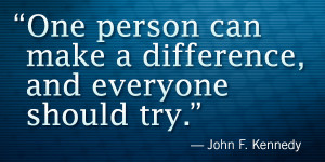 one person can make a difference