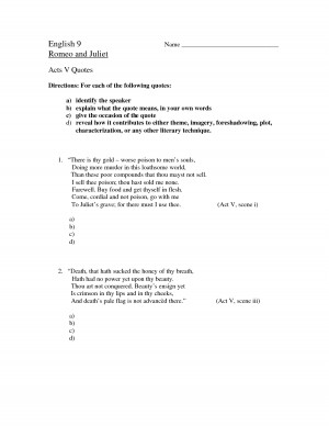 ... Quotes Directions For each of the following quotes a identify the