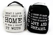 Vintage Quote Design Fabric Door Stop Stopper Black Or White 20cm Pre ...