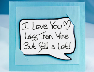 ... Love you Cards -Wine Lover Magnet Card - Aqua Wedding Favor Quote Card