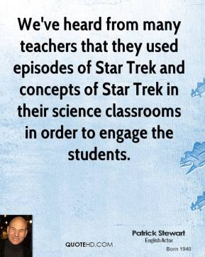 teachers that they used episodes of Star Trek and concepts of Star ...