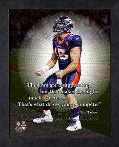 ... about Tim Tebow Denver Broncos 8x10 Black Wood Framed Pro Quotes Photo
