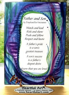 FATHER SON POEM 5x7 Quotation Words Family Wall Sayings Heartful Art ...