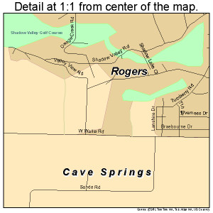 Cave Springs, Arkansas Street Map 0512340