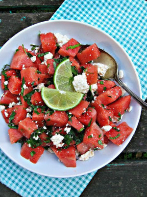 ... Watermelon Feta Mint Salad, Food, Summer Recipe, Eating, Summer Salads