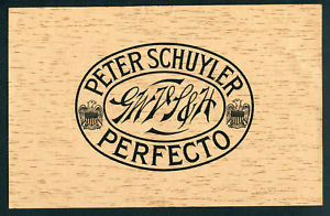 PETER SCHUYLER PERFECTO CIGAR LABEL EAGLES WITH SHIELDS