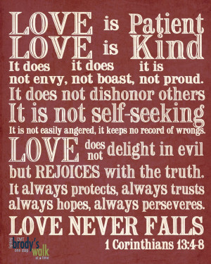 Corinthians 13 Subway Art. Love is Patient, Love is Kind.... $6.00 ...