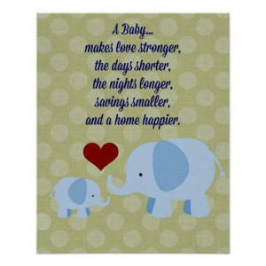 Elephant Mom and Baby Quote Art Typography Poster
