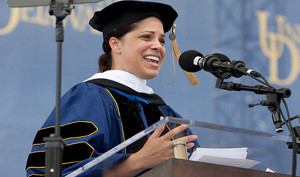 Soledad O'Brien delivering the commencement address at the University ...