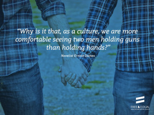 Would you rather see two men holding guns - or holding hands?