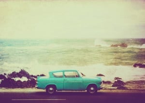 beach, car, fun, ocean