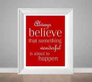 Inspirational-print-Always-believe-red-art-quote-prints-red-wall-art